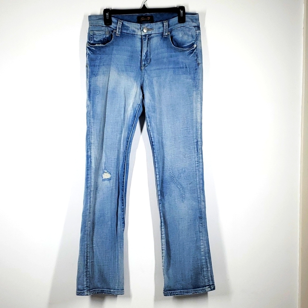 Seven7 Faded Blue Jeans 8